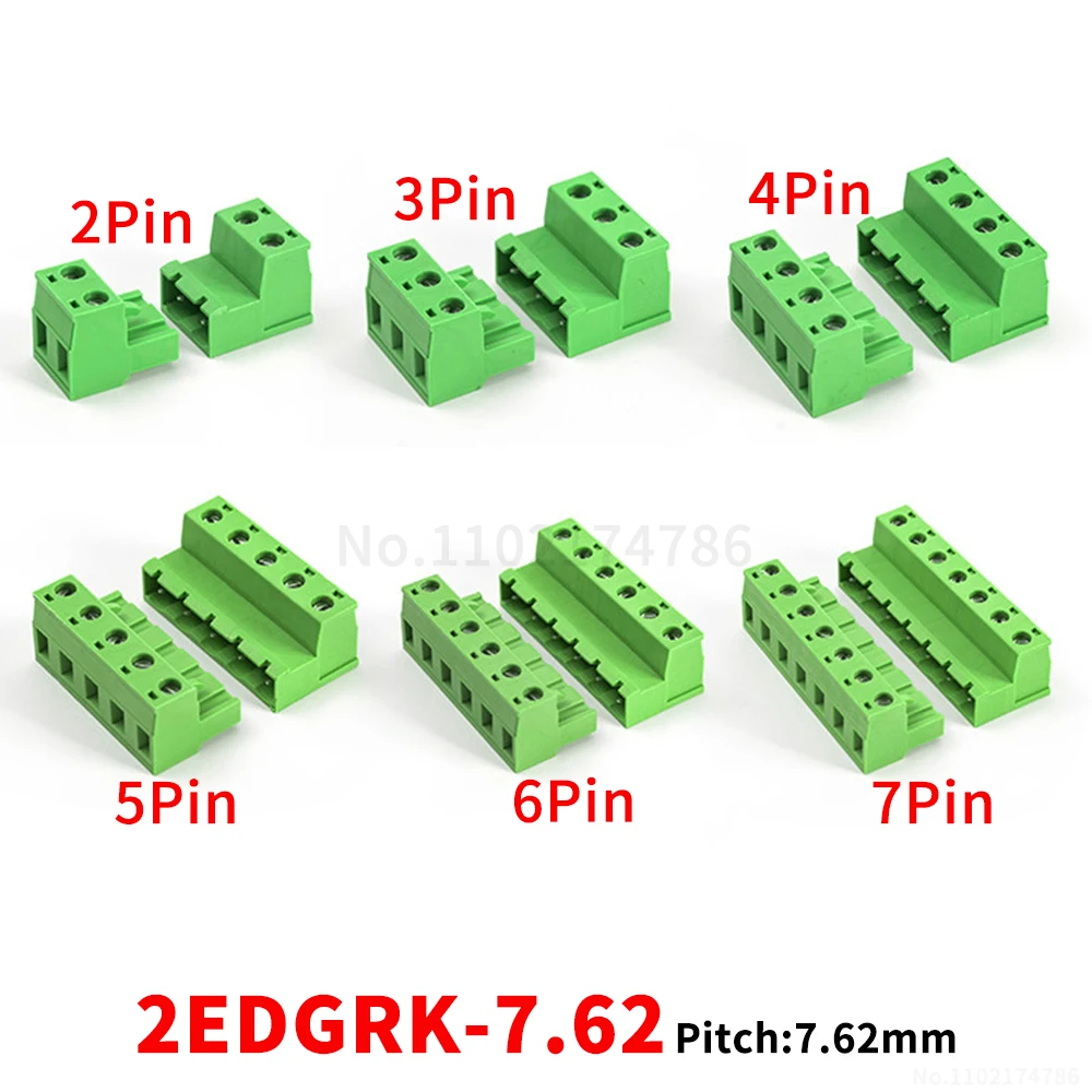 (1 Set) KF 2EDGRK 2EDGK - 7.62 mm pitch pluggable terminal blocks 2~12P in-line plugs and sockets 15EDGRK 15EDGK 7.62