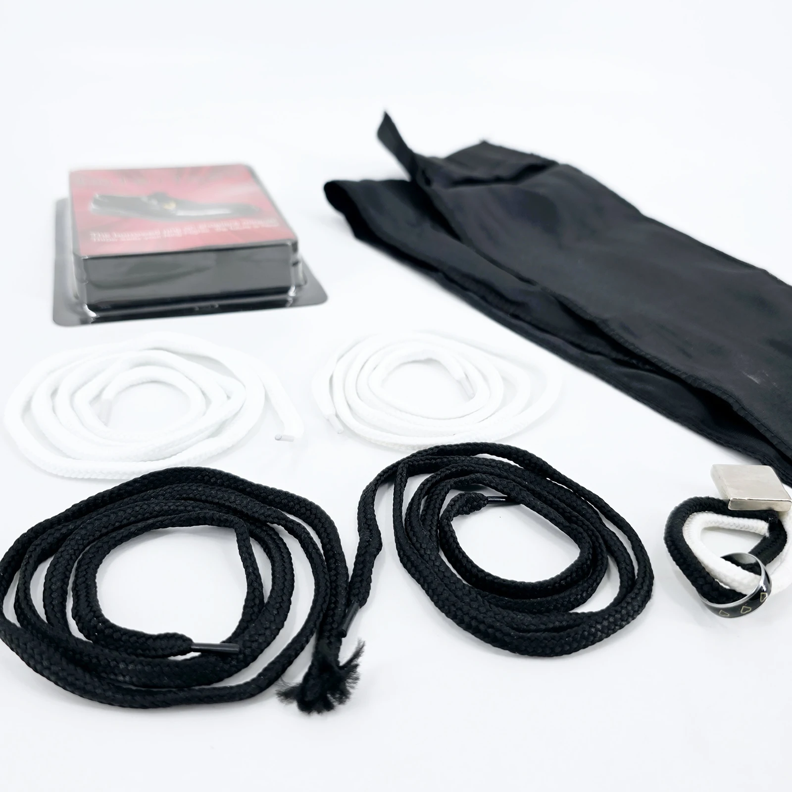 حلقة إلى رباط الحذاء خدع سحرية حلقة مدمنة تخترق رباط الحذاء على الفور لا حيل لا يوجد خيوط لسحر الشارع