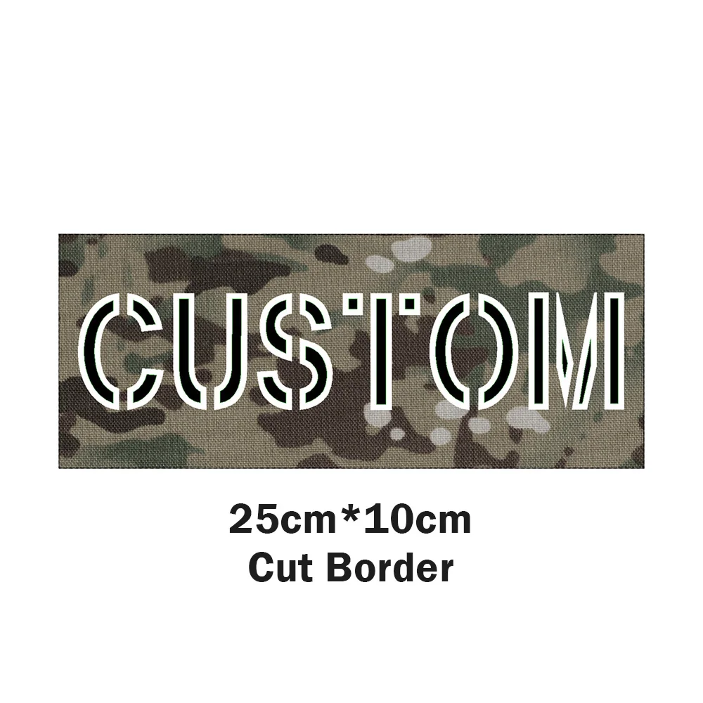 Custom Laser Cut Patch Name Tapes, Fold Border, Two Color Letters, IR IFF, Infrared Reflection, Reflective Material, Luminous image 3