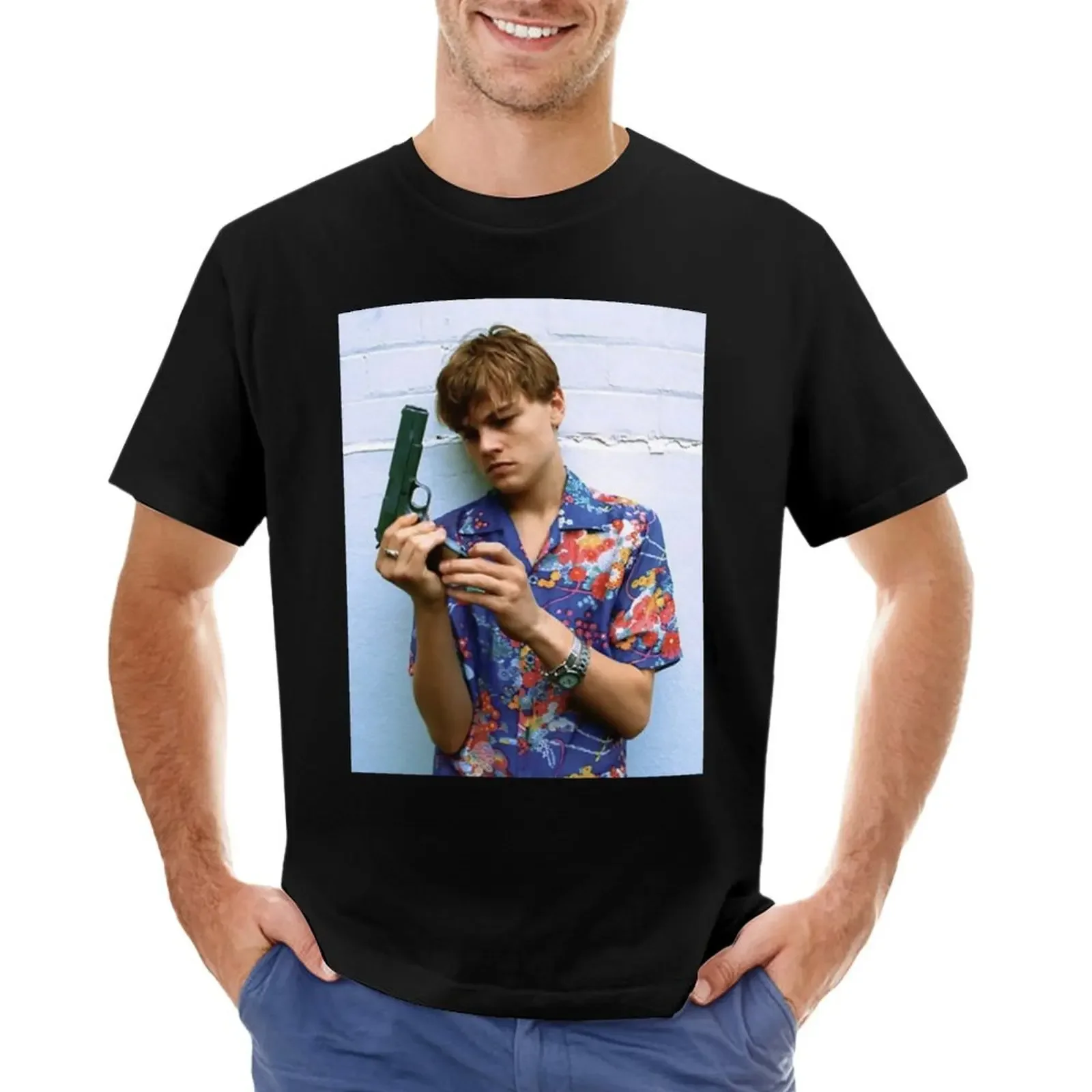 Leonardo dicaprio poster romeo and juliet T-shirt anime clothes boys animal print sports fans customizeds men graphic t shirts