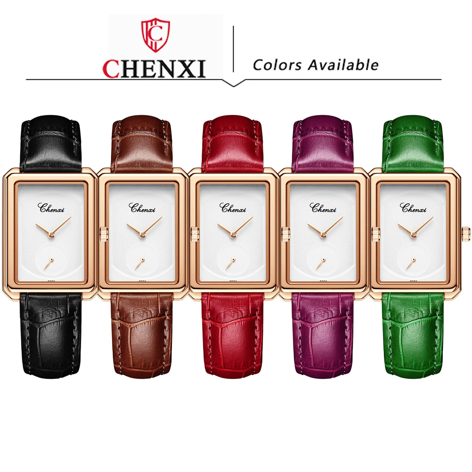 CHENXI Women Watches Fashion Malachite Green Leather Ladies Watch Luxury Waterproof Quartz Wristwatch Female Simple Clock