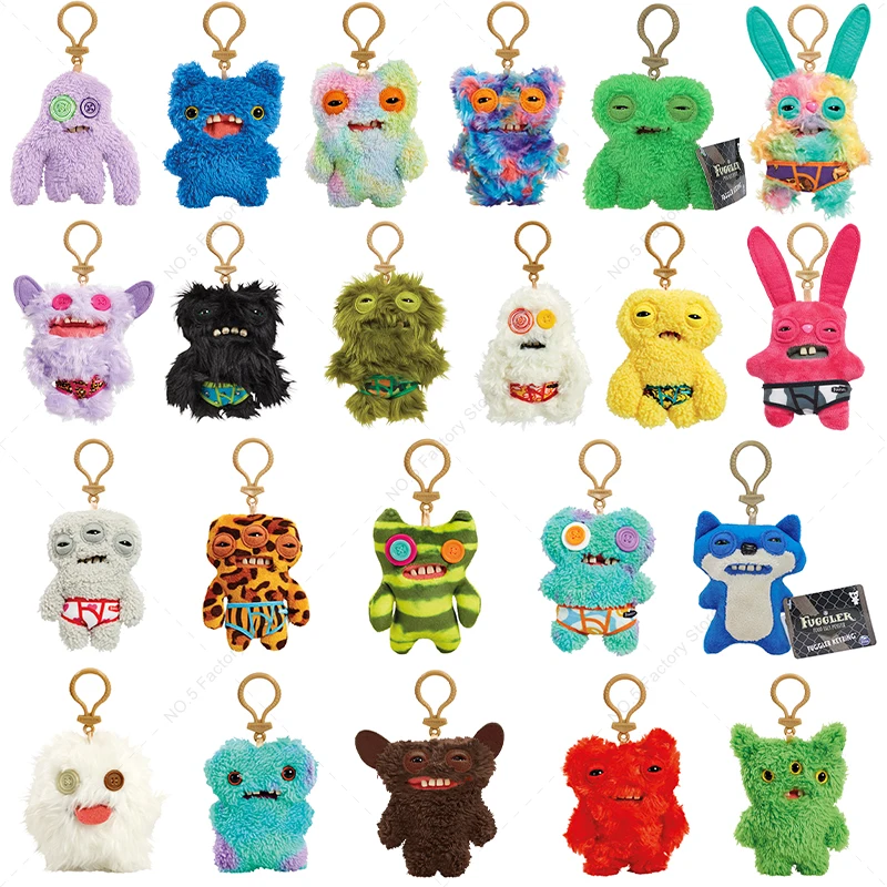 10cm Fuggler Cute Tooth Monster Funk Tooth Treasure Plush Keyrings Kawaii Mini Series Baby Funny Plush Doll Ornament