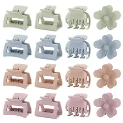 16 PCS Small Claw Clips for Thin Medium Thick Hair, 4 Shapes Small Hair Clips, Cute Flower Claw Clips for Women Girls, Mini Hair