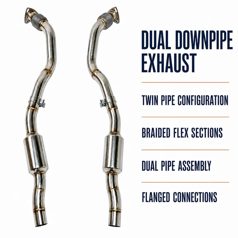 Performance Exhaust Downpipe Audi A6 C7 4G 2.8L 3.0T 2011-2018 304 Stainless Steel Resonator Pipe Quattro Racing Tuning Kit Top