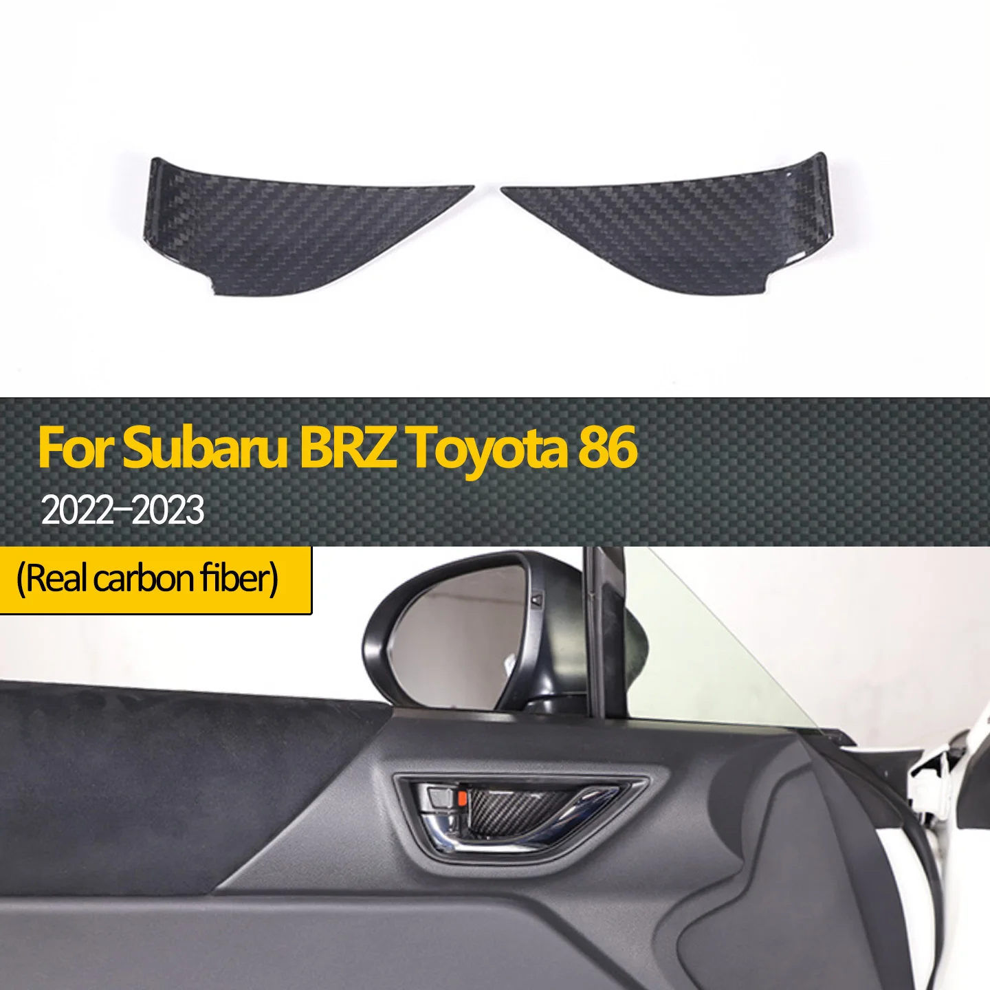 

Подходит для Toyota 86 Subaru BRZ 2022-2023, сухое углеродное волокно, внутренняя дверная ручка автомобиля, крышка чаши, декоративная наклейка, аксессуары