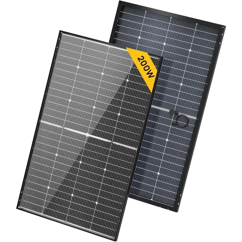 BougeRV 24V N-Type 16BB 200W Bi-Sided Solar Panel, 24V 200 Watt Solar Panel for RV Camper Boat Marine Cabin Roof,