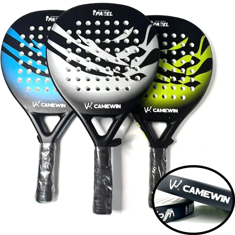 1PC CAMEWIN Beach Tennis Racket EVA Core Paddle Carbon Glass Fiber Soft Face Racquet with Bag for Men Women Outdoor Beach Sport