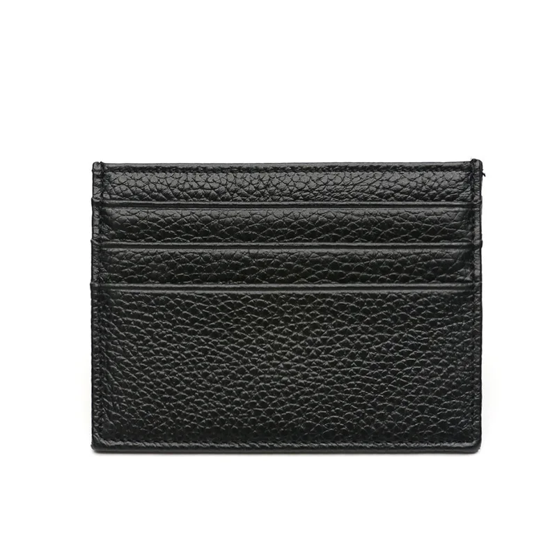 

Women Men ID Card Wallet Thin Genuine Leather ID Card Holder Bags Solid Color Bank Credit Card Gift Multi Slot Slim Case
