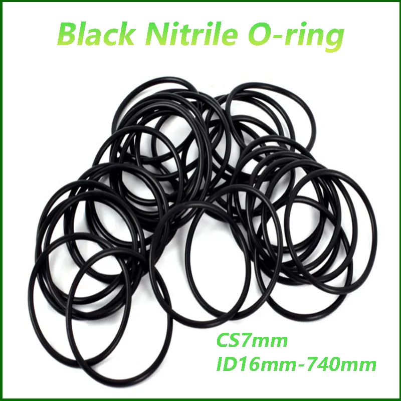 Black Nitrile Rubber Silicone Rubber O-ring Group Seal Ring Gasket CS7mm ID16mm-740mm High Pressure Repair Oil Belt Seal Ring