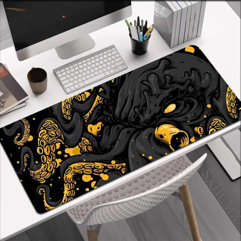 대형 마우스패드 게이머 마우스패드 키보드 매트 데스크 러그 문어 몬스터 PC HD 데스크 매트 회사 오니 마우스패드 선물용 60x30cm