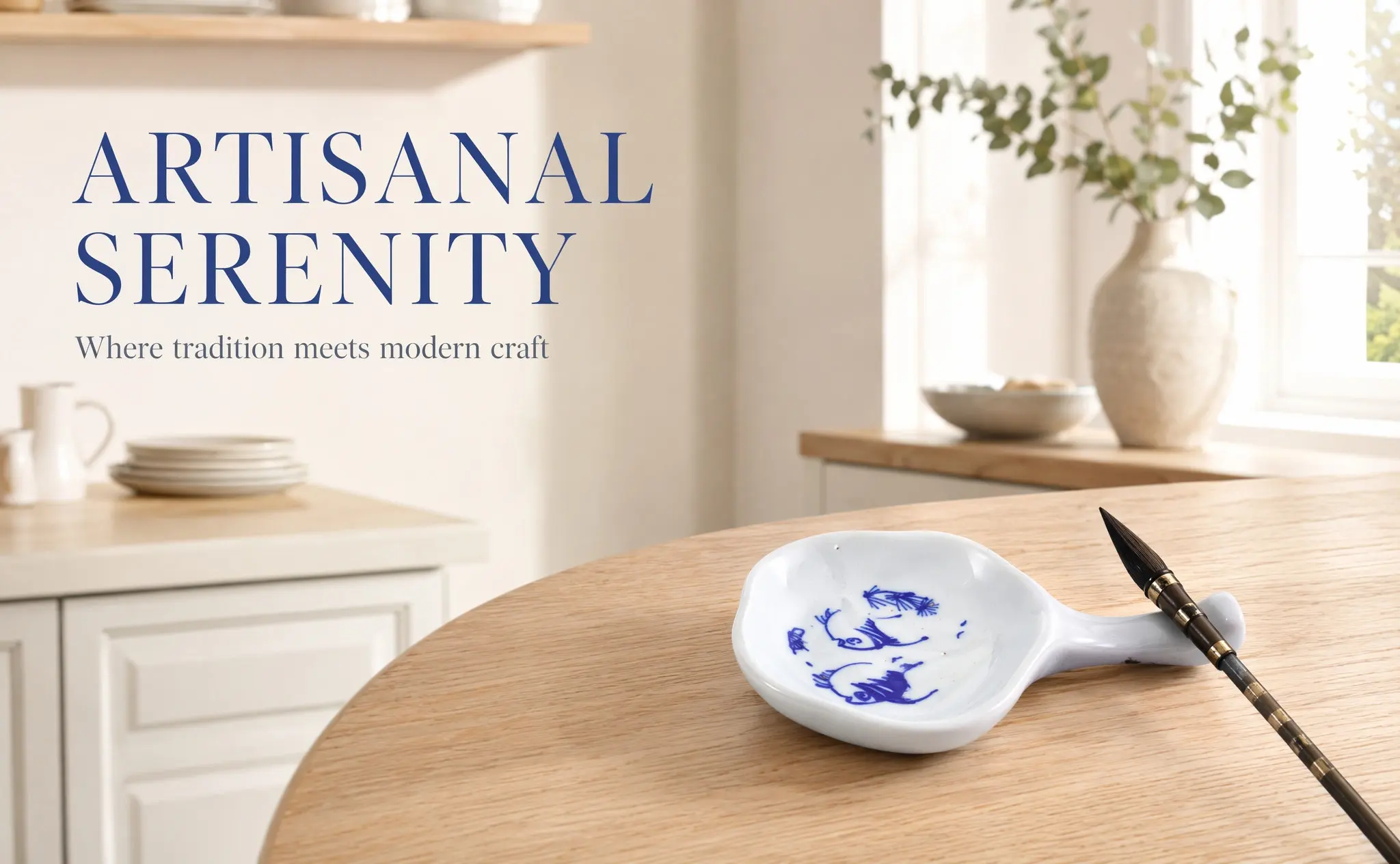 2Pcs Exquisite Chinese Blue and White Ceramic Ink Dish Multi Functional Calligraphy Supply Ink Container Brush Pen Holder Gift