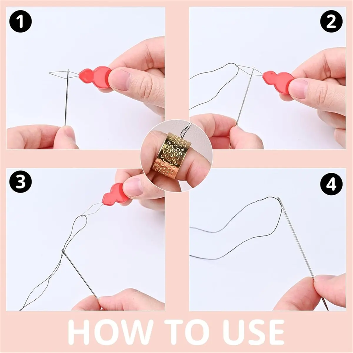 A20I 40PCS Sewing Needles Set, 7 Sizes Stainless Steel, with Threader & Magnetic Pin Cushion, for Embroidery & Crafts
