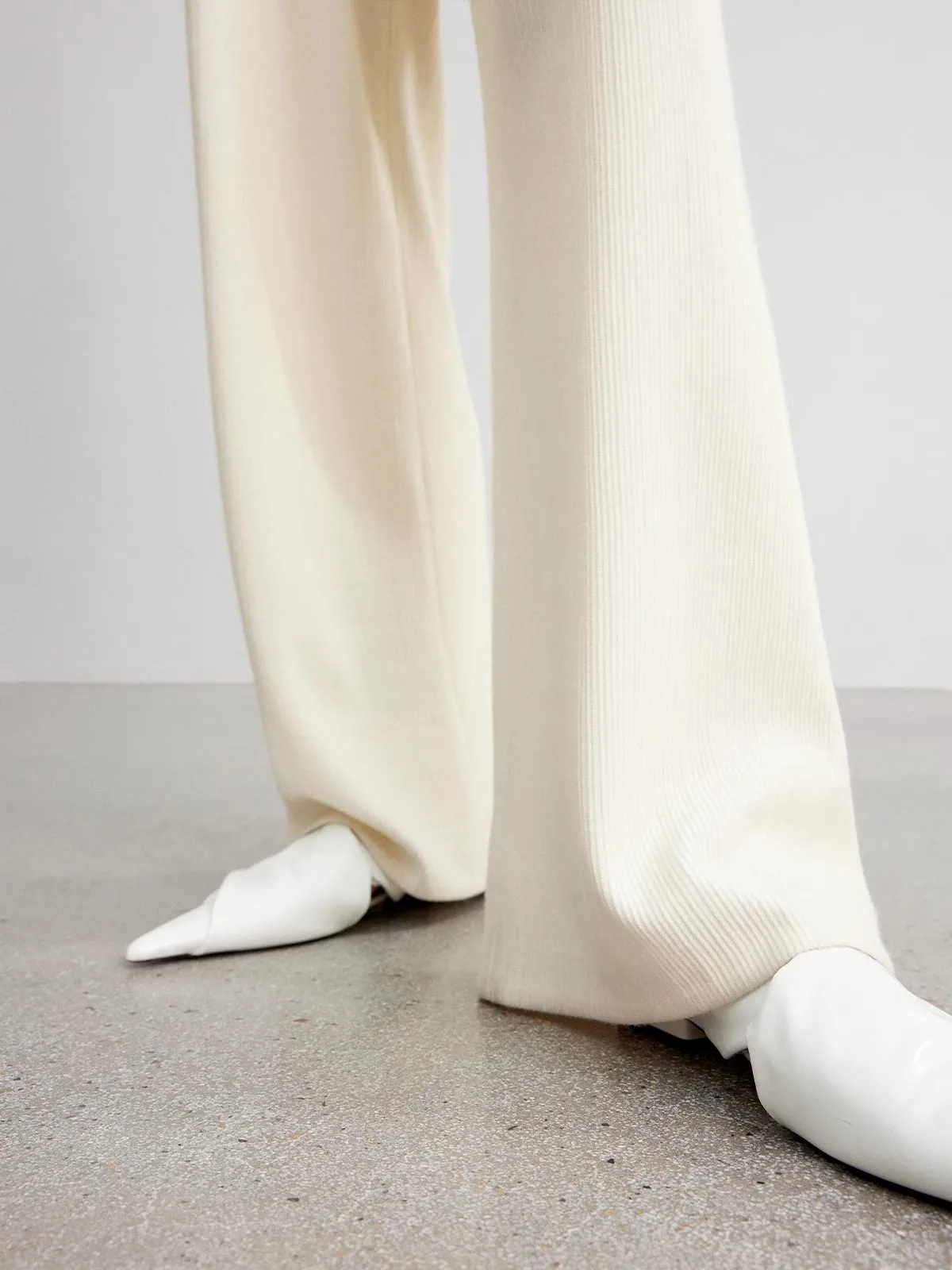 Afslankend effect Wolmix Luchtige wijde pijpen Casual broek Dames Faion Herfst 2025, Nieuwe Sle Woon-werkverkeer Eenvoudig Asymmetrisch