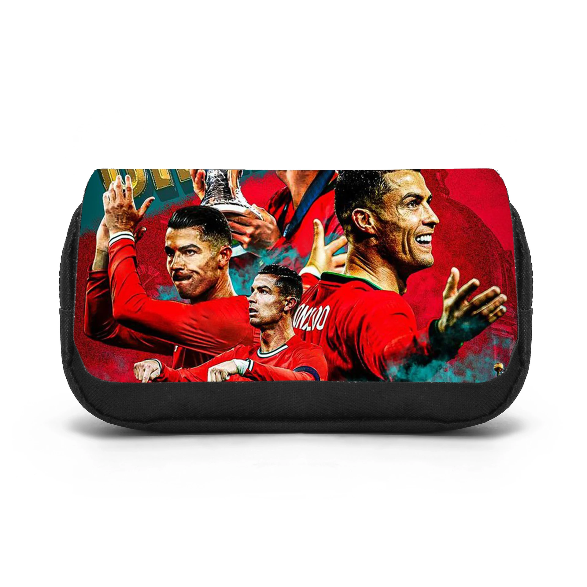 Ronaldo Double layered Pencil Case Football Star Large Capacity Stationery Organizer Bag for CR Boys Girls and Students Pen Bag