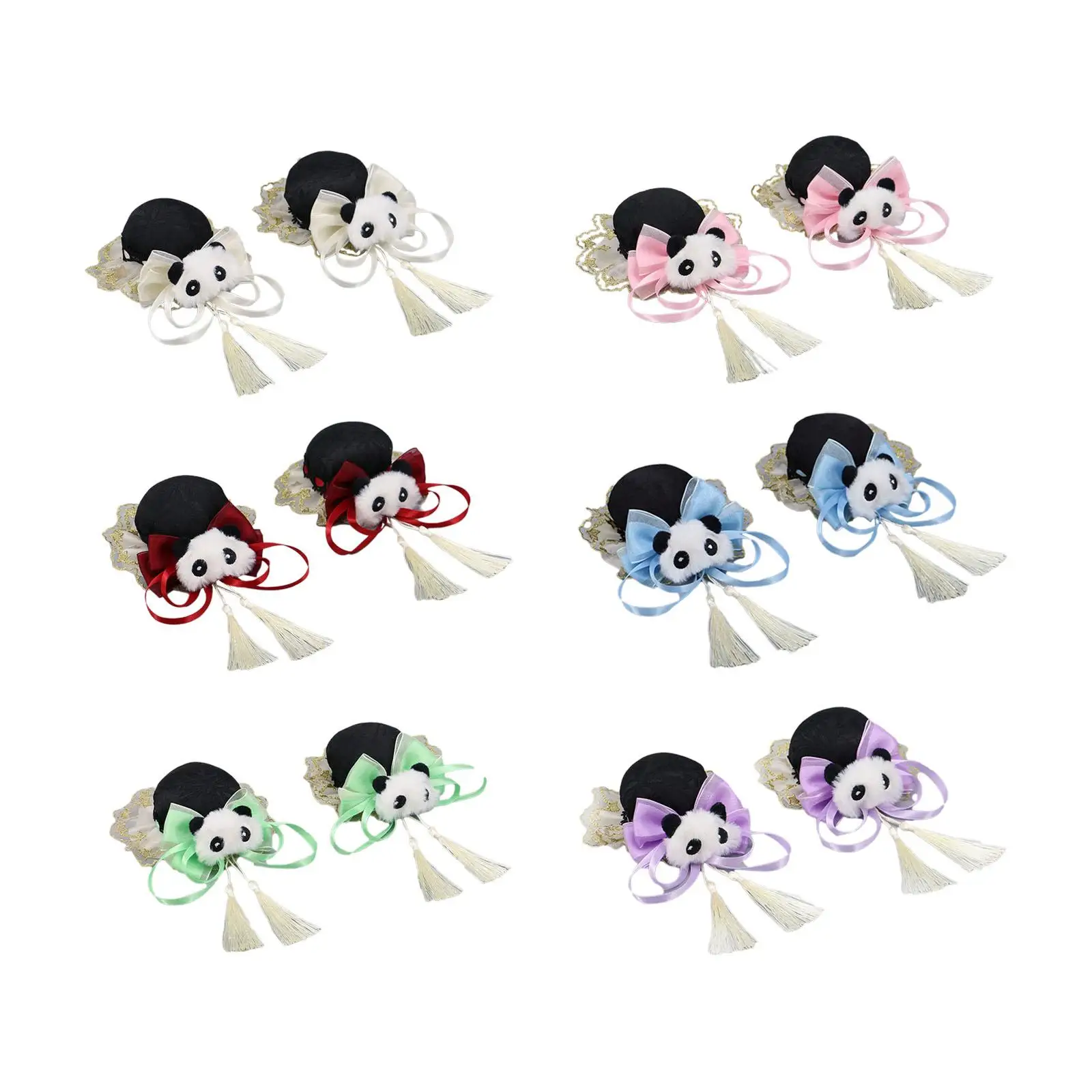 2x Chinese Style Hair Clips Panda Barrette Hair Jewelry Hair