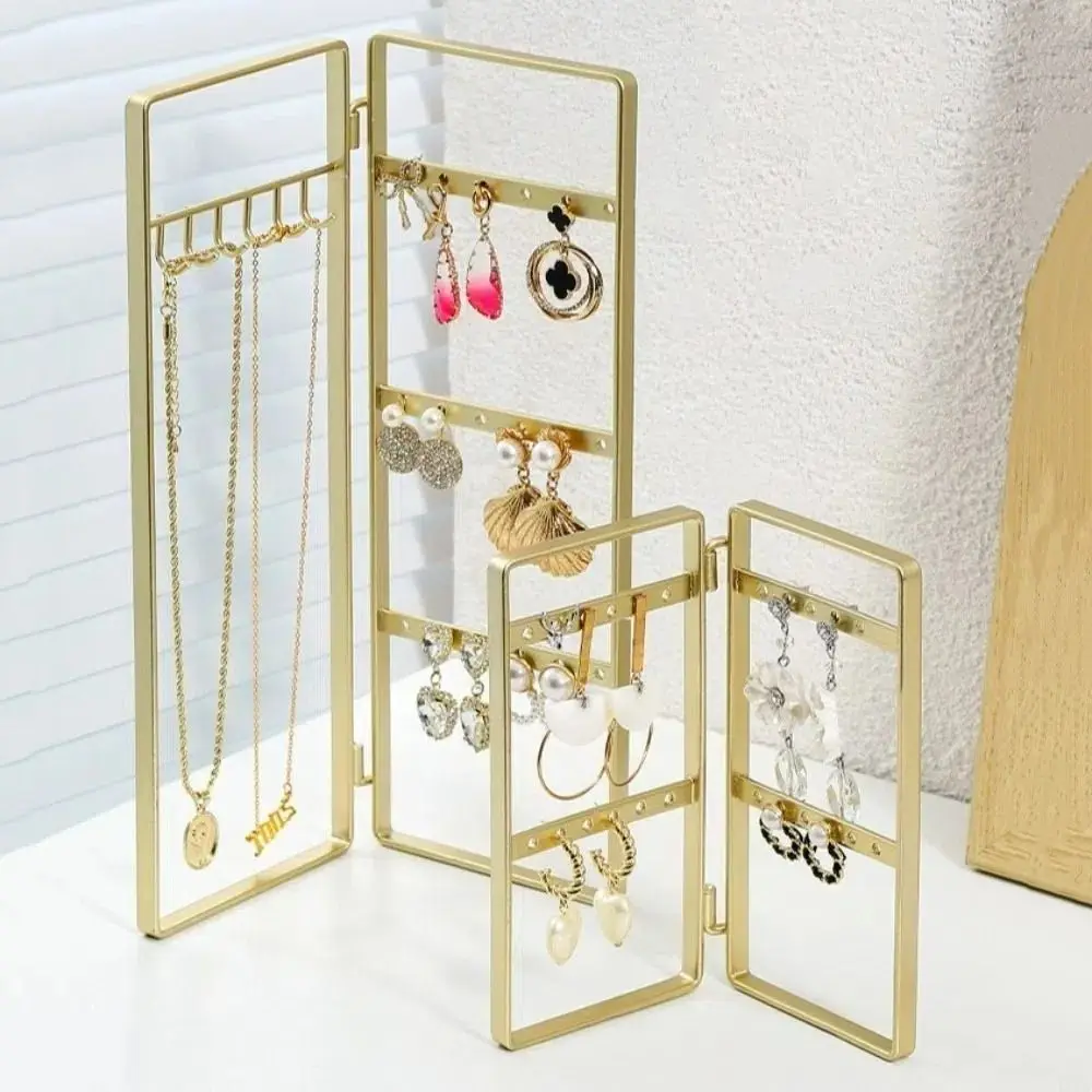 Rack de jóias dobrável estilo nórdico pulseira de ouro organizador rack multi-ganchos economia de espaço colar expositor contador