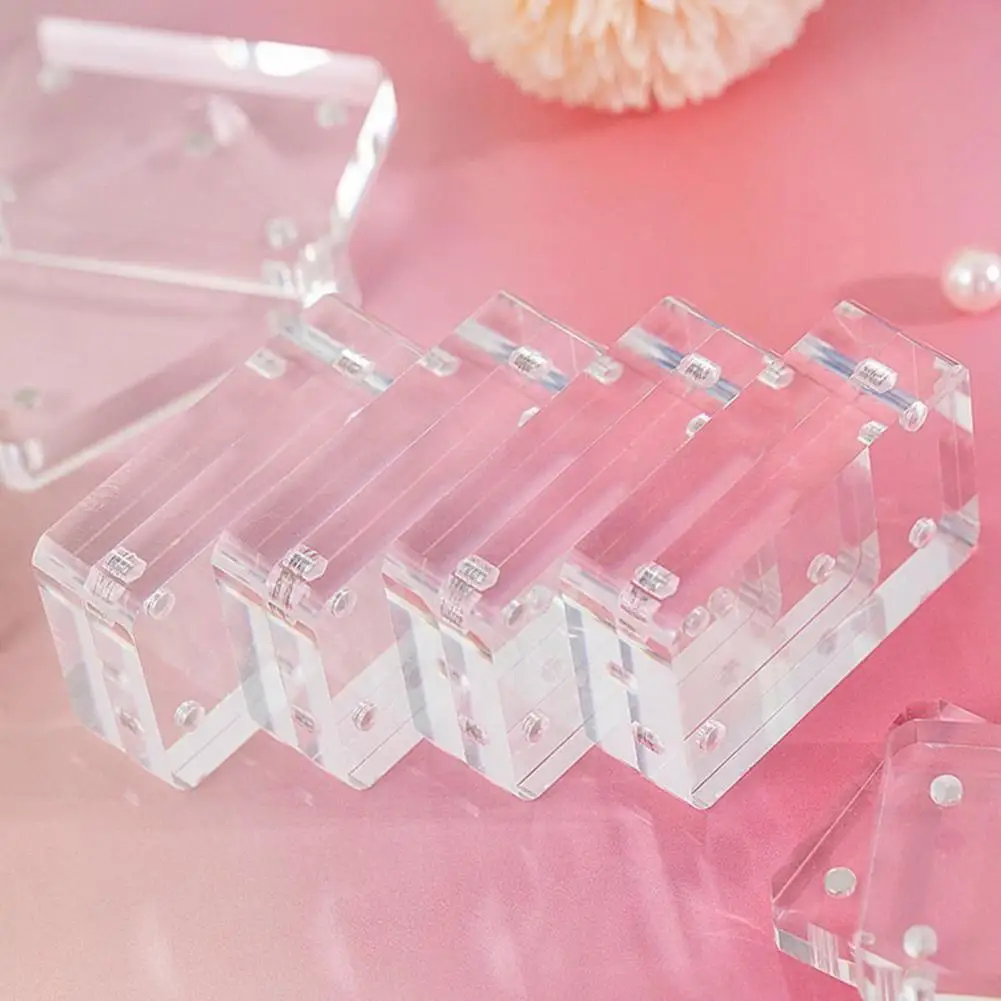 Marco de fotos magnético de alta dureza, soporte de tarjeta de fotos transparente, accesorio de papelería de ladrillo de tarjeta pequeña de larga duración