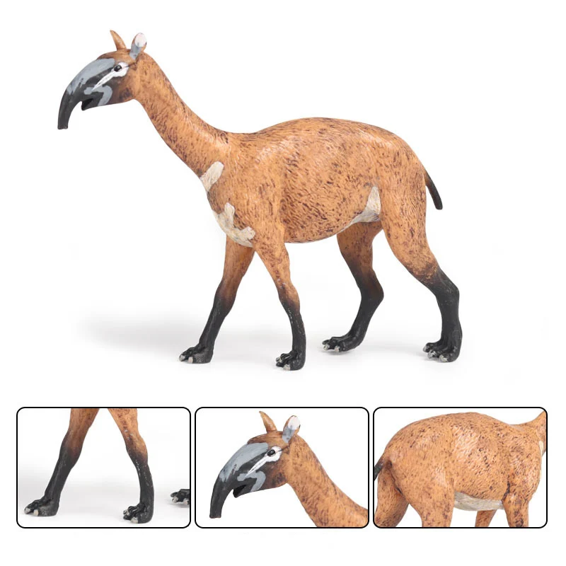 Children\'s simulated animal model dinosaur ancient animal model toy long necked camel Macrauchenia bow animaldecoration