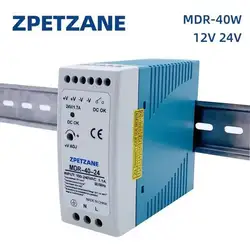 MDR-40W 60W DIN Rail Switching Power Supply SMPS 47-63Hz AC To DC 12V 24V Source Output Industrial Mini Voltage Transformer