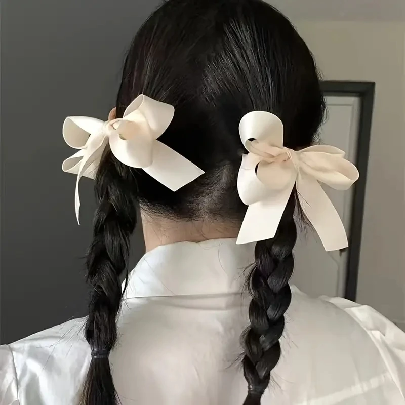 3 stks Modieuze Leuke Stof Haarboog Lint Haarspeldjes en Hoofddeksels voor Vrouwen Zwart Wit Boog Top Clip Elegante Haaraccessoires