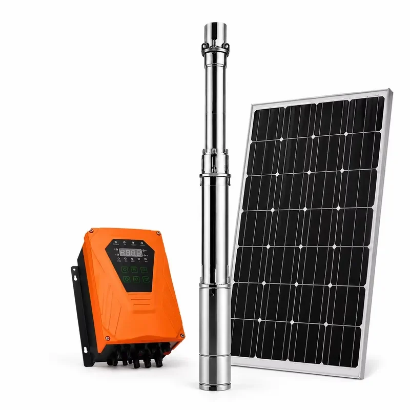 4 Inch Solar Stainless Steel Screw Submersible Pump with MPPT Controller for Deep Well Irrigation