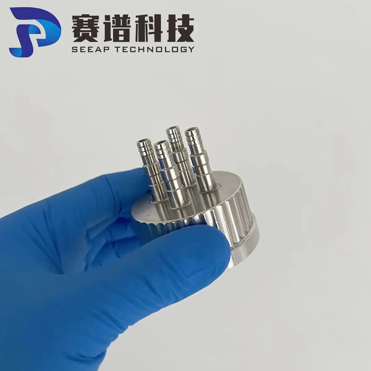 

GL45 stainless steel integrated cover 304 two-way three-way four-way feeding cover feeding cover buffer bottle cap negative pres