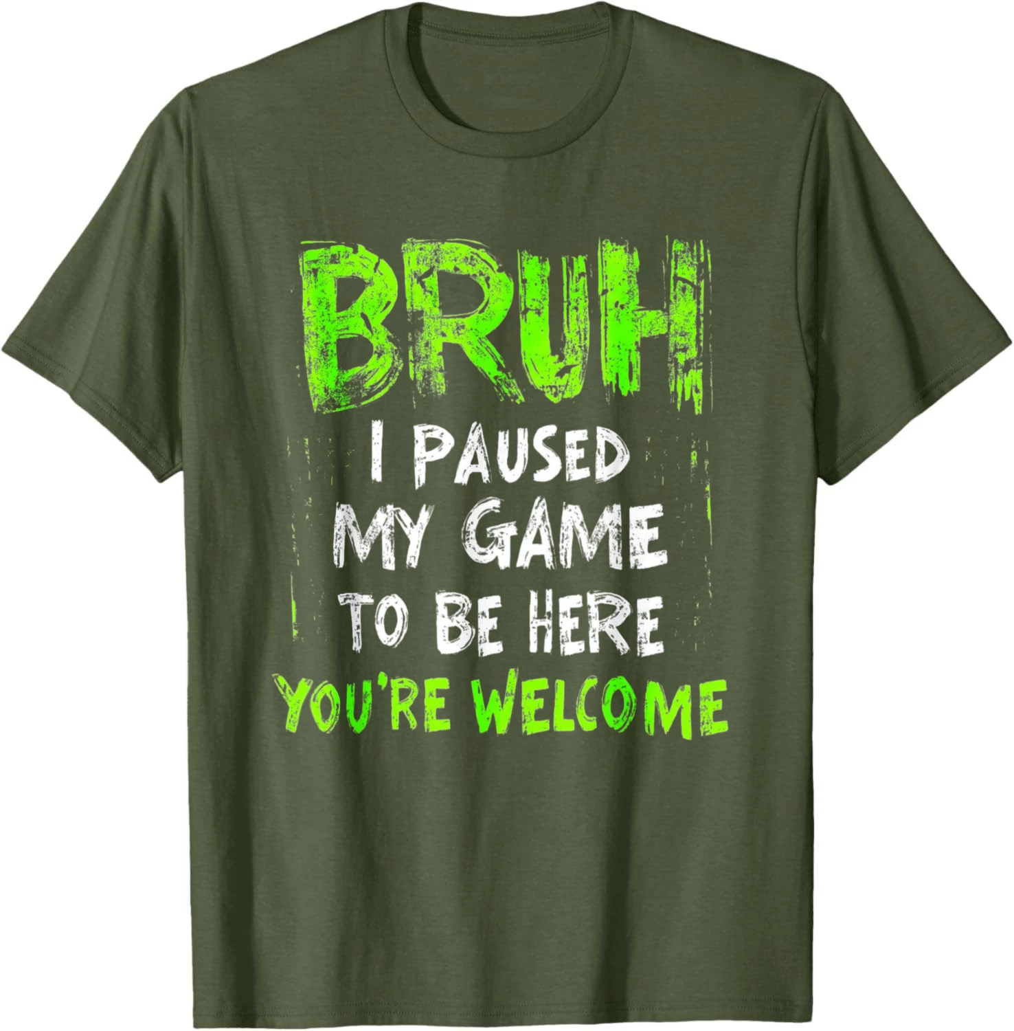 Funny Video Gamer Bruh I Paused My Game Teen Boys Gaming T-Shirt Cotton Women Mens Clothing Tops Camiseta Streetwear