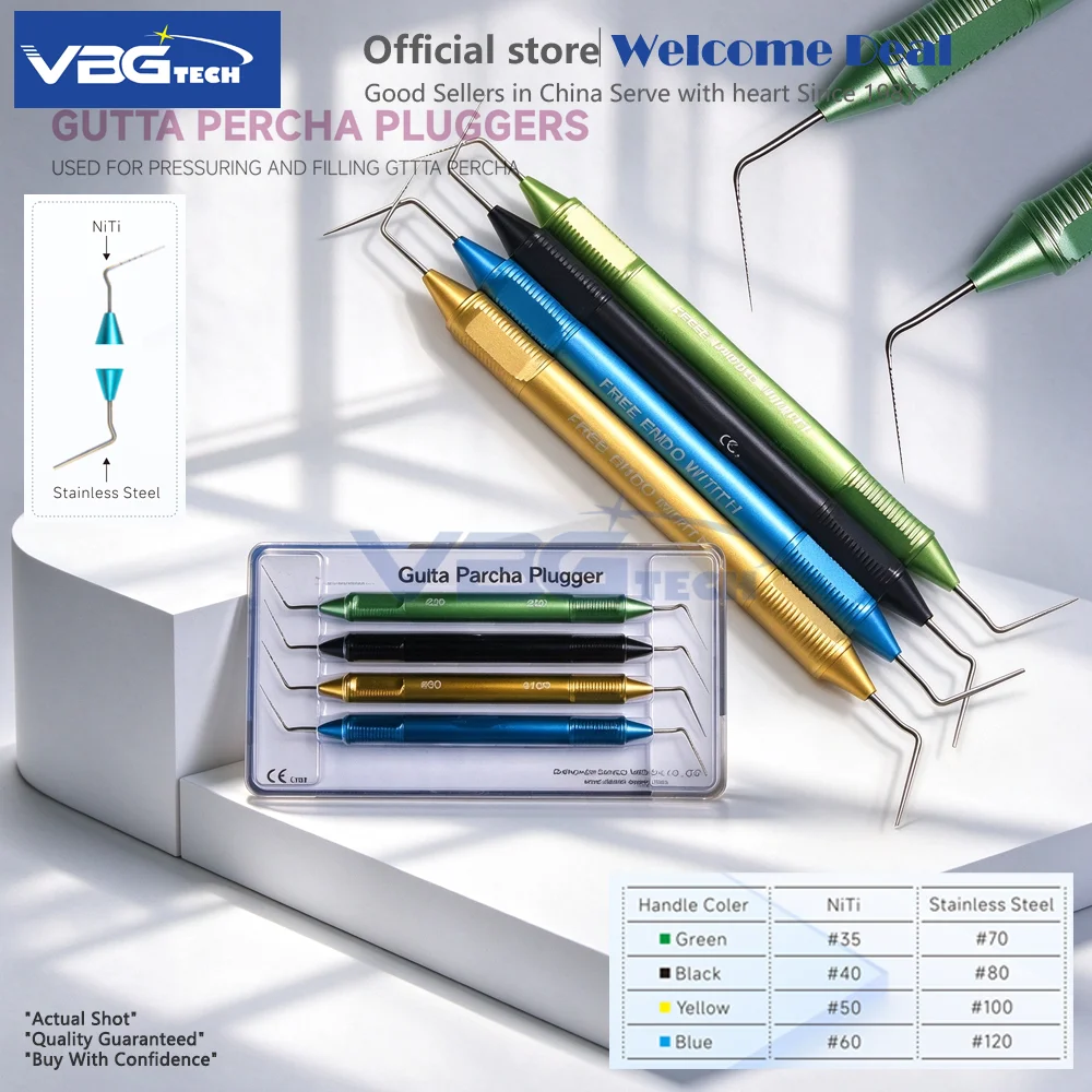 Hand Plugger 40#-80# Dental Gutta Percha Filler Oral Root Canal Endodontic Vertical Pressure Device Dentistry Fill Instruments