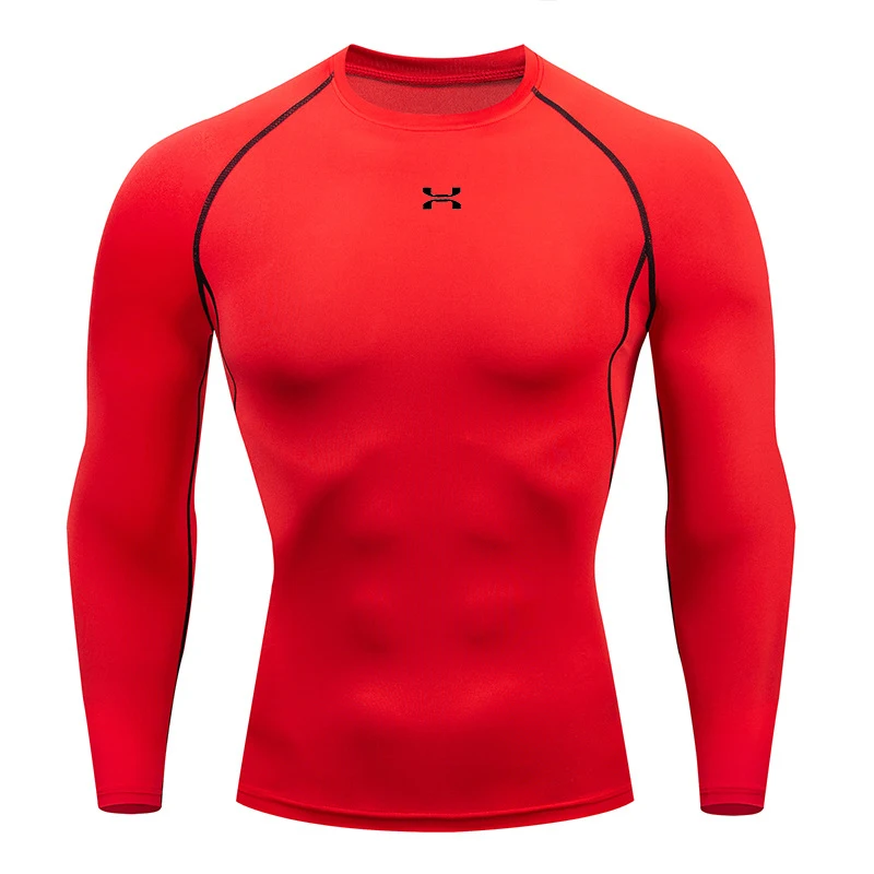 Men Running T-shirt Jogging Sport Sweatshirt Long Sleeves T-Shirt Men Women Fast Dry Fitness Tees Gym Compression Tracksuit Tops