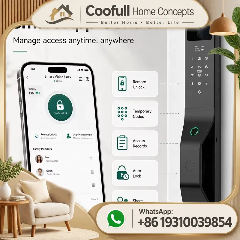 Smart Door Lock 3D Face Recognition Fingerprint Tuya Video Intercom Security For Home Entrance Keyless Entry Digital
