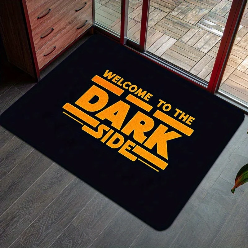 Soft Flannel Welcome To The Dark Side Doormat, Machine Washable Rug for Kitchen, Living Room, Bedroom Entrance - Decor Carpet