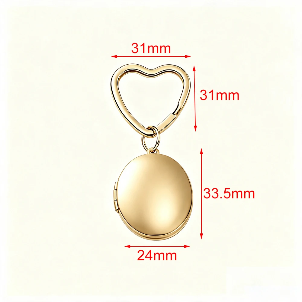 Fnixtar 10pcs Round Oval Photo Frame Key Chain for Women Girls Stainless Steel Locket Keychain Love Pendant For Women Men Gift