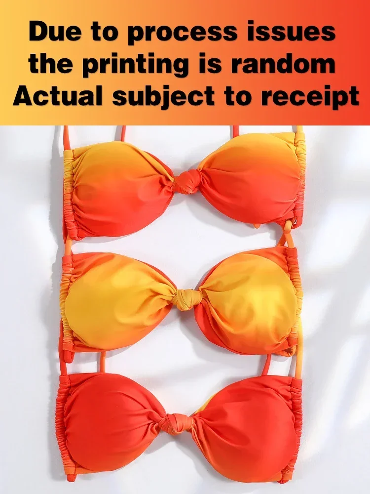 Rinabe Lace Up บิกินี่ชุดว่ายน้ําเซ็กซี่ชุดว่ายน้ํา 2024 Halter ชุดว่ายน้ําผู้หญิง Biquini Gradient สี Beachwear ฤดูร้อน