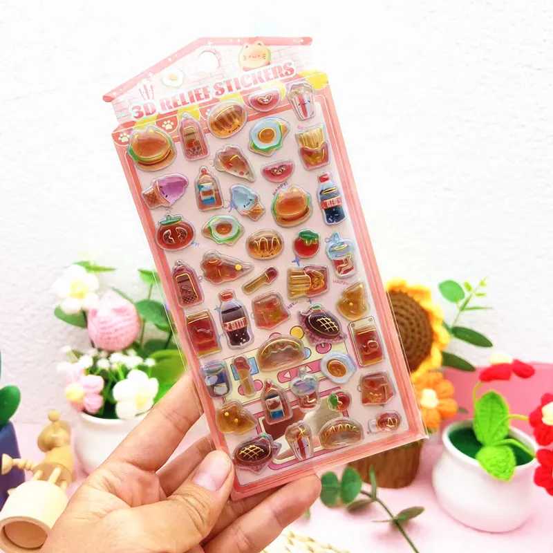 Full Solid Hard PVC Kids Cartoon Cute Relief Sticker 3D Stereo Stickers DIY Creative Decoration for Scrapbooking Craft Gift