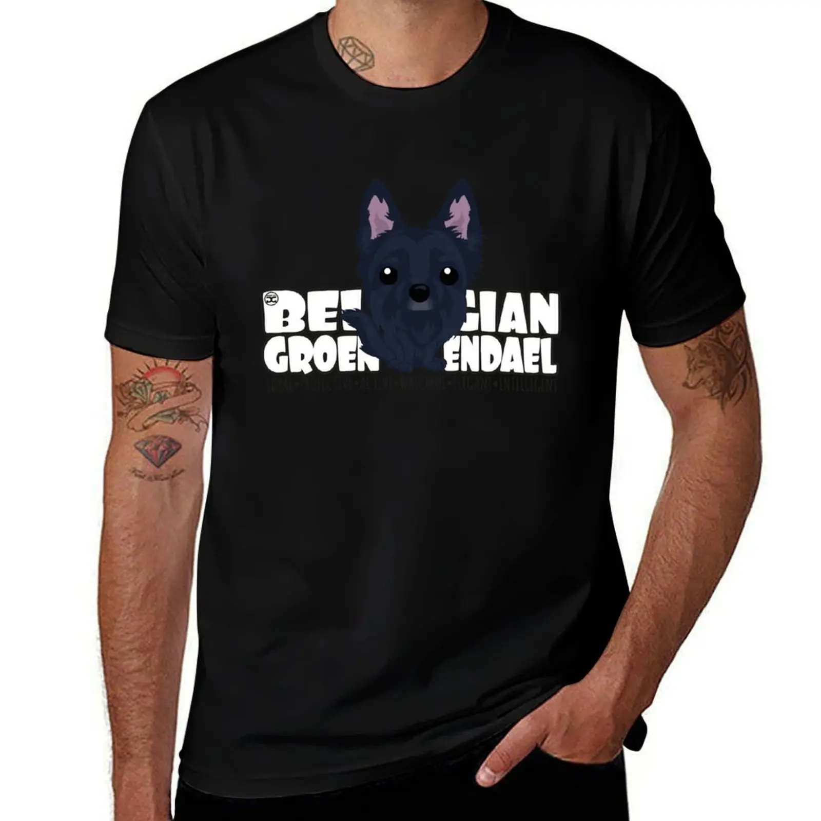 Belgian Groenendael - DGBigHead T-Shirt Big and Tall Basic Tee Shirt T-Shirt