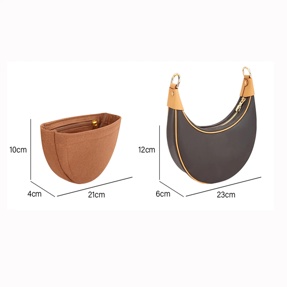 Saco de inserção de feltro wuta organizador para lv loop lua interior saco de maquiagem bolsa de armazenamento tote inserção bolsa organizador acessórios