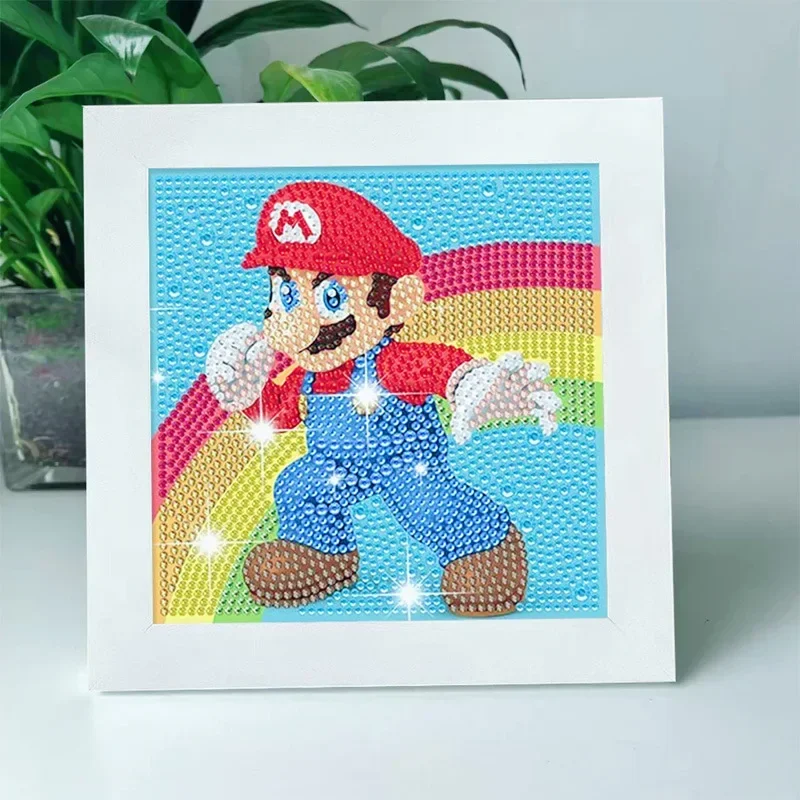 

Anime Super Mario Diamond Stickers Cartoon 5D By Number Kits Mario Diamond Stickers Toy Ornaments for Children's Toy Gifts