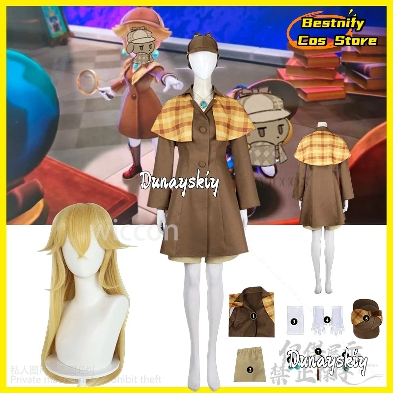 

CosplayGame Princess Cosplay Detective Hat Plaid Shawl Fashionable Vintage Anime Uniform Dress Wigs Cute Jirai Kei Girls Kid Cus