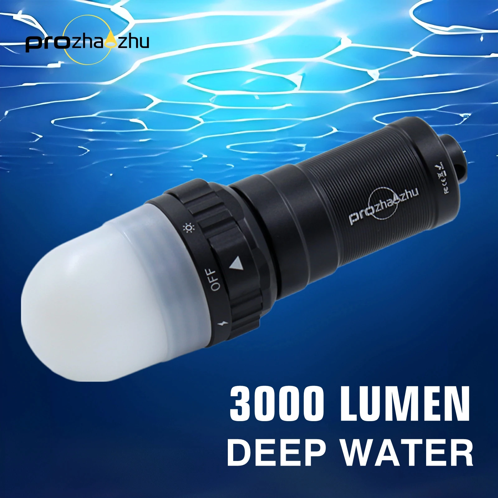 

Светодиодный стробоскоп для дайвинга на 3000 люмен, IP68, 200 м, 26650, перезаряжаемый подводный маяк, супермощный сигнальный светильник для подводного плавания