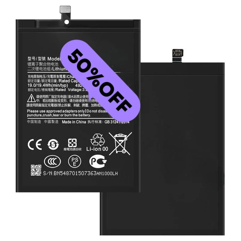 Battery for Xiaomi Redmi 2/3/3X/3S/4X/3 Pro/4(16G)/5/6/6A/7/8/8A/8A Dua/9/10X 5G/12/13/14C/GO/Pro/A2/A3/A5 Mobile Phone Battery