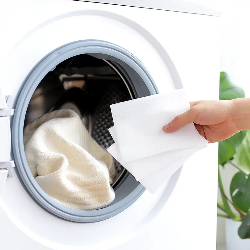 100pc Color Catcher Sheet Washing Machine Use Washer-proof Colour Absorption Sheet Laundry Fabric Anti-dyed Papers Home & Garden