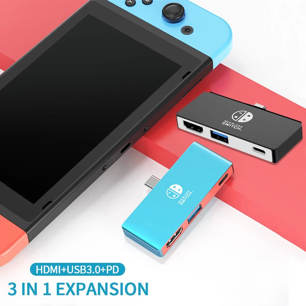 

3 in 1 TYPE C Adapter Hub for Nintendo Switch HDMI Dock USB Multi-function Game Docking Station for Switch OLED MacBook Pro