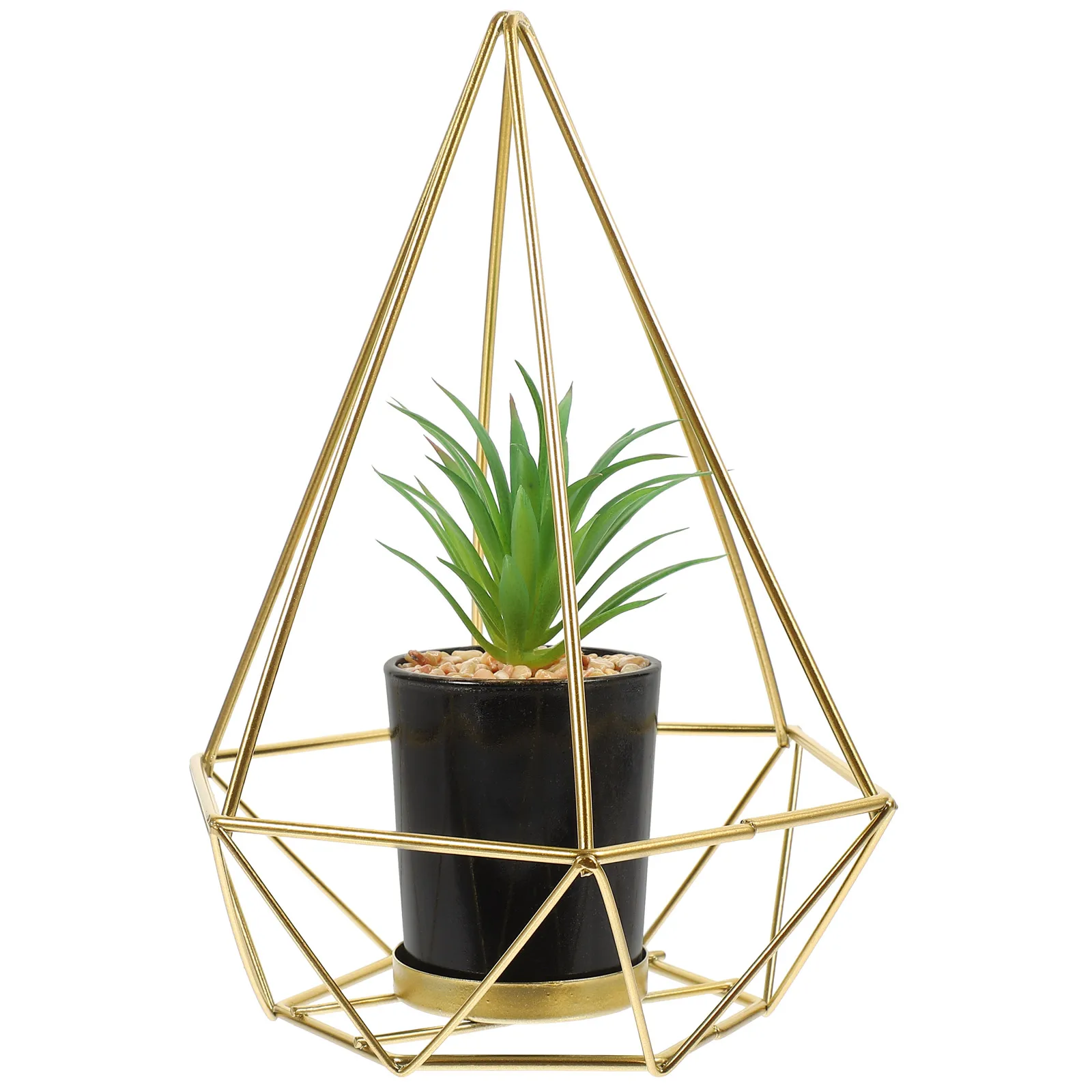 

Realistic Artificial Succulent In Metallic Hollow Iron Pot Fake Plant Ornament Home Office Decor Desktop Bonsai Faux Potted