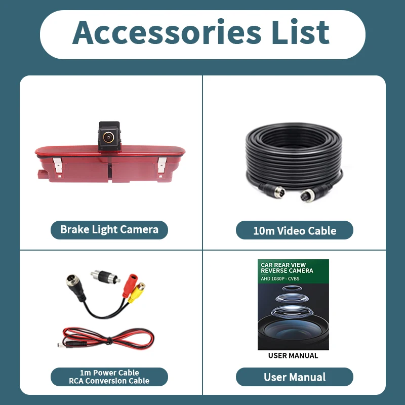 AHD 1080P سيارة الفرامل ضوء كاميرا الرؤية الخلفية لشركة فيات دوبلو 2010 أوبل فوكسهول كومبو 2011-2018 للرؤية الليلية مقاوم للماء #6