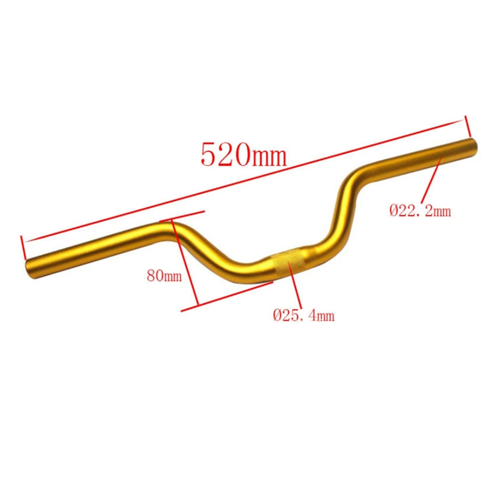 25.4X520mm دراجة المقود دراجة الناهض بار خفيفة للغاية الدراجة الأفقي عازمة المقود الدراجات الملحقات، أسود