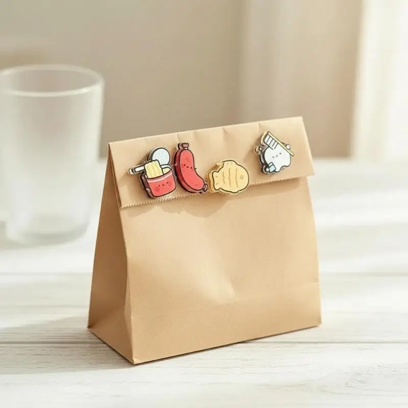 9Pcs Cute Cartoon Sealing Clip Note Holder Pp Clip Student Cute Small Commodity Ornaments Cute Stationery