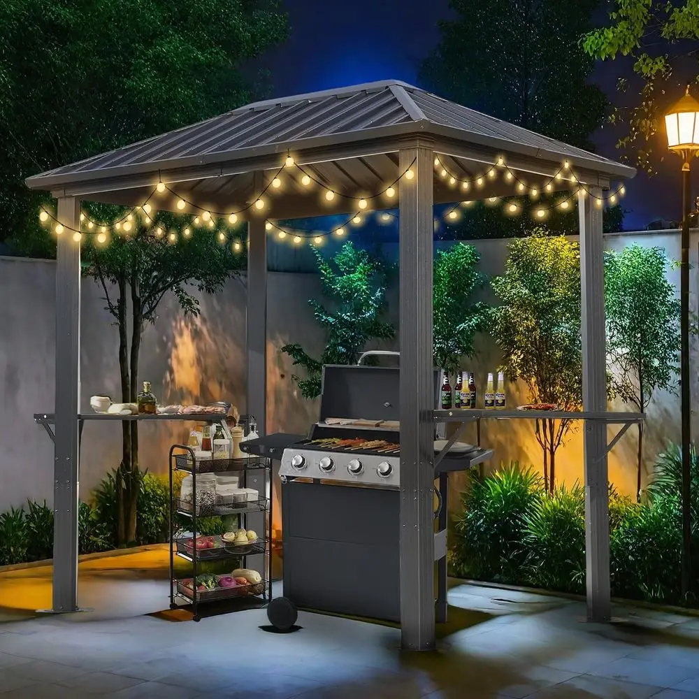 Single Roof Outdoor BBQ Gazebo with Galvanized Steel Frame, Perfect for Patio and Backyard image 2