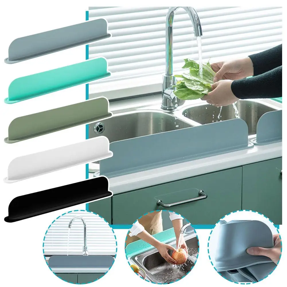 Kitchen Silicone Water Retaining Plate Household Sink Splash-proof Pad Basin Water Retaining Wash Dishwashing Antibacterial Q1B6