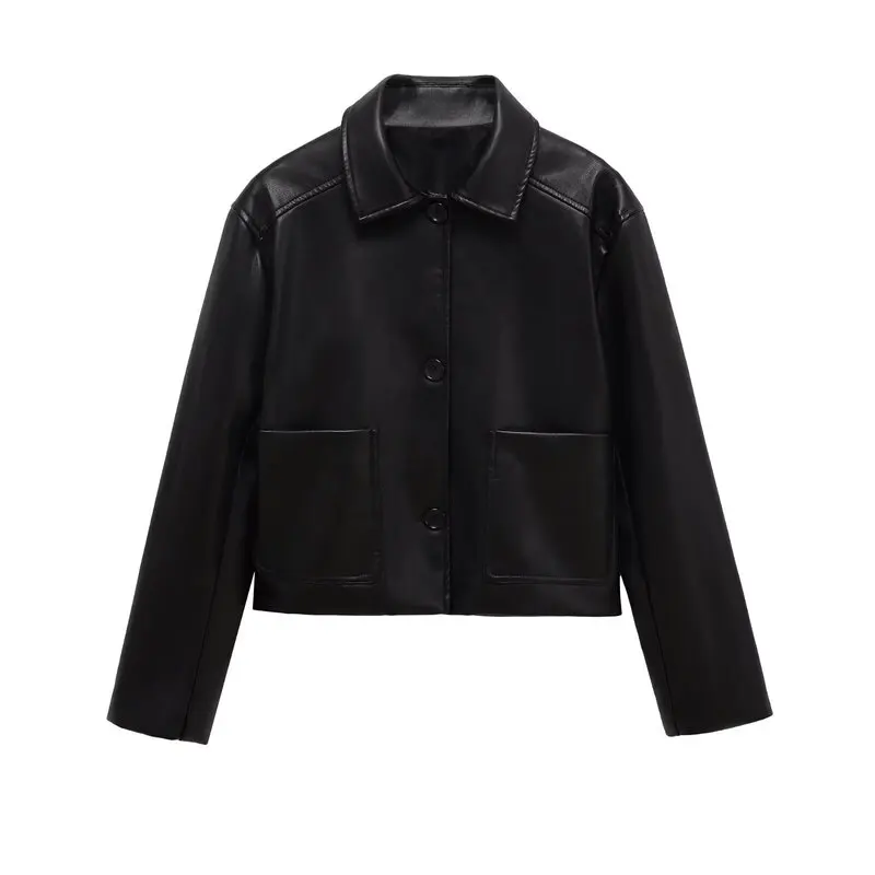 2025 otoño nueva mujer ort Quali cuero Jaet versátil viaje Sle prendas de vestir exteriores señoras Faion Cact tamaño