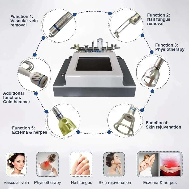 2024 New 6in1 980nm Diode Laser Vascular Removal Machine for Removing Spider Veins 980 Blood Vessels and Removing Fungi on Nails